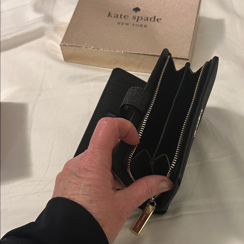 Kate Spade Black Sparkle Wallet - Picture 2 of 4